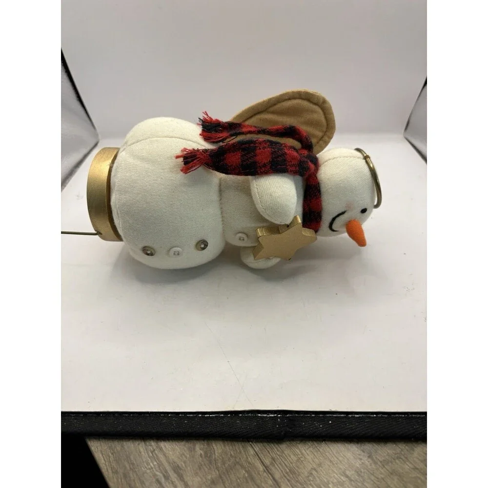 Vintage Hallmark Cards Plush Snowman Angel Stocking Holder